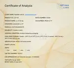 Optima Labs certificate preview for LL-37