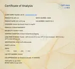 Optima Labs certificate preview for IGF-1 LR3