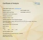 Optima Labs certificate preview for Selank