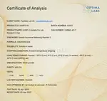Optima Labs certificate preview for GHRP-2