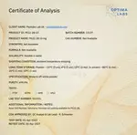 Optima Labs certificate preview for PE-22-28
