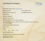 Optima Labs certificate preview for Ipamorelin