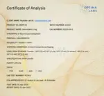Optima Labs certificate preview for Dermorphin