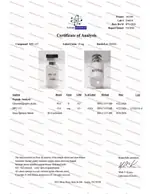 Krause Analytical certificate preview for BPC-157